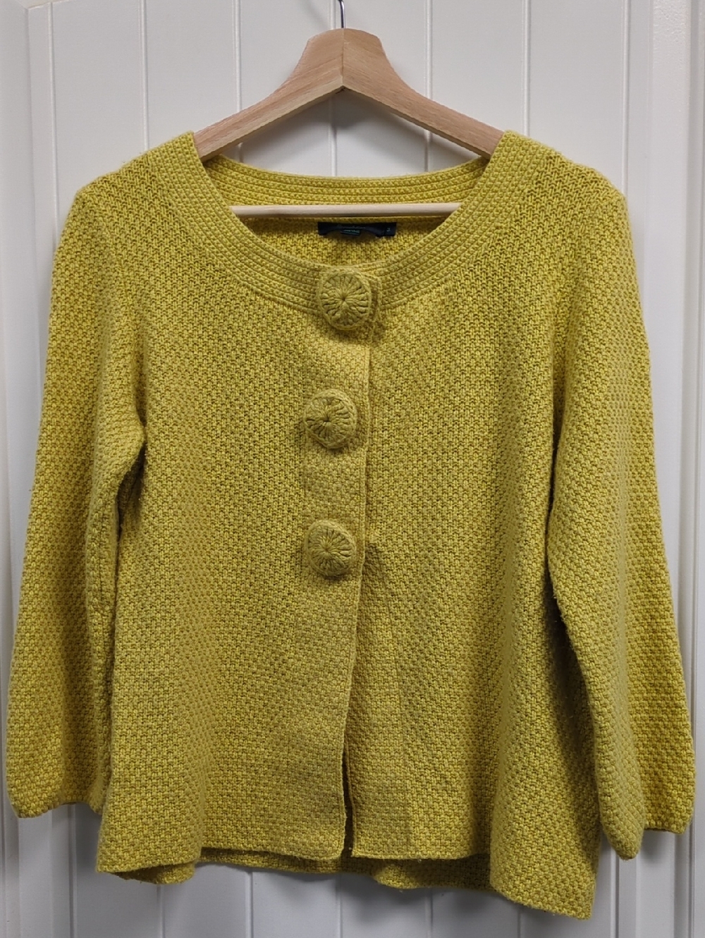Boden Vintage Yellow Button Front Cropped Cardigan